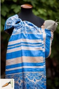Слинг с кольцами Carrrot, Витые голубые узоры Слинг с кольцами Carrrot, Витые голубые узоры